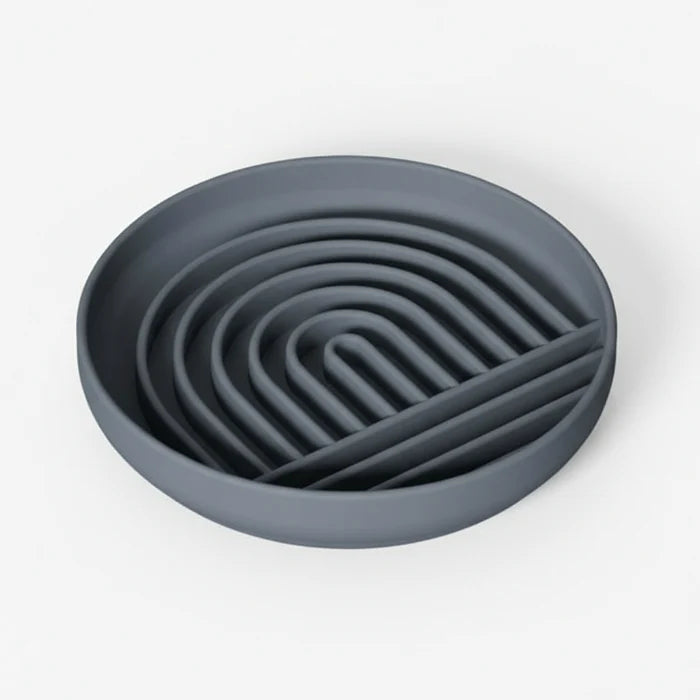 Gamelle anti glouton chien en silicone gris pour ralentir la prise de repas