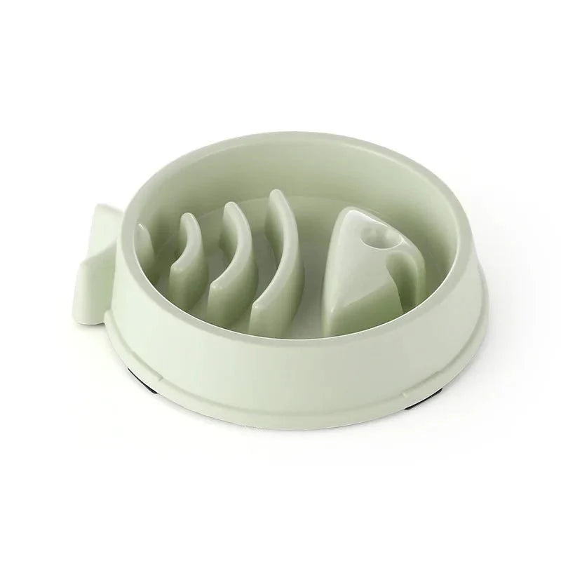 Gamelle anti glouton chien de couleur verte avec compartiments pour ralentir la prise alimentaire