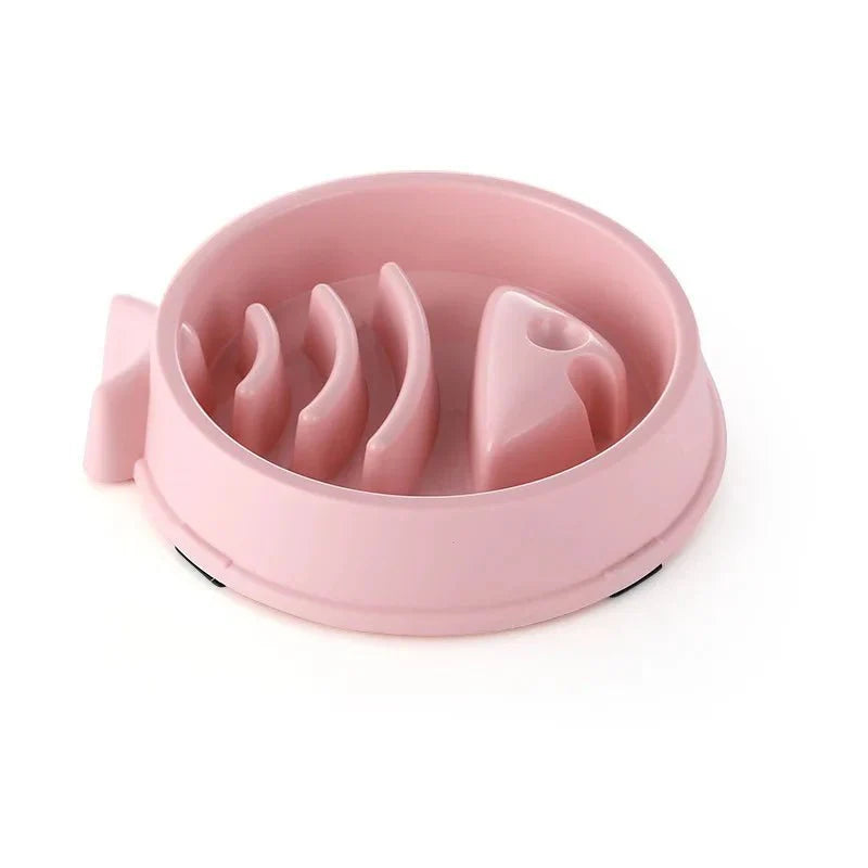 Gamelle anti glouton chien rose avec compartiments pour ralentir la vitesse de repas