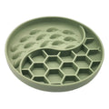 Gamelle anti-glouton silicone verte avec compartiments en forme de nid d'abeille et vagues