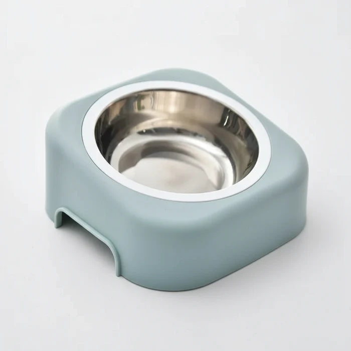 Gamelle anti-renversement petit chien en acier inoxydable avec support bleu clair Oscar et Plume