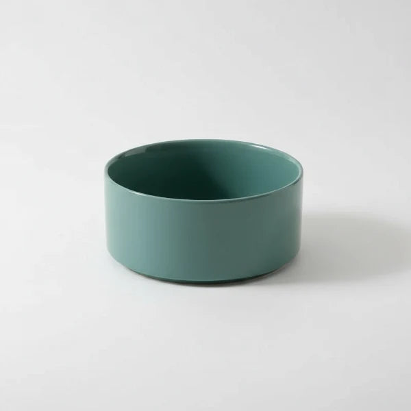 Gamelle céramique chat de couleur vert émeraude avec design simple et moderne