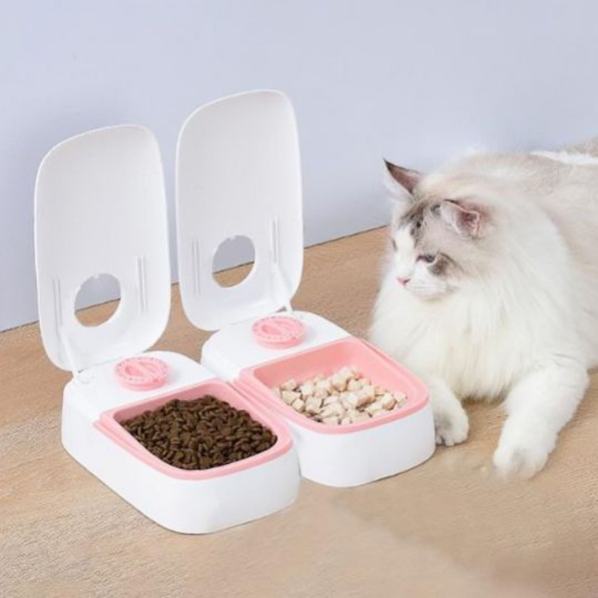 gamelle-chat-automatique-double-rose