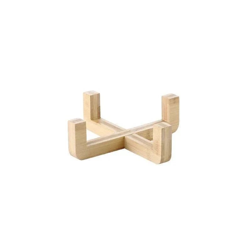 Support en bois naturel pour gamelle chien céramique de la marque Oscar et Plume