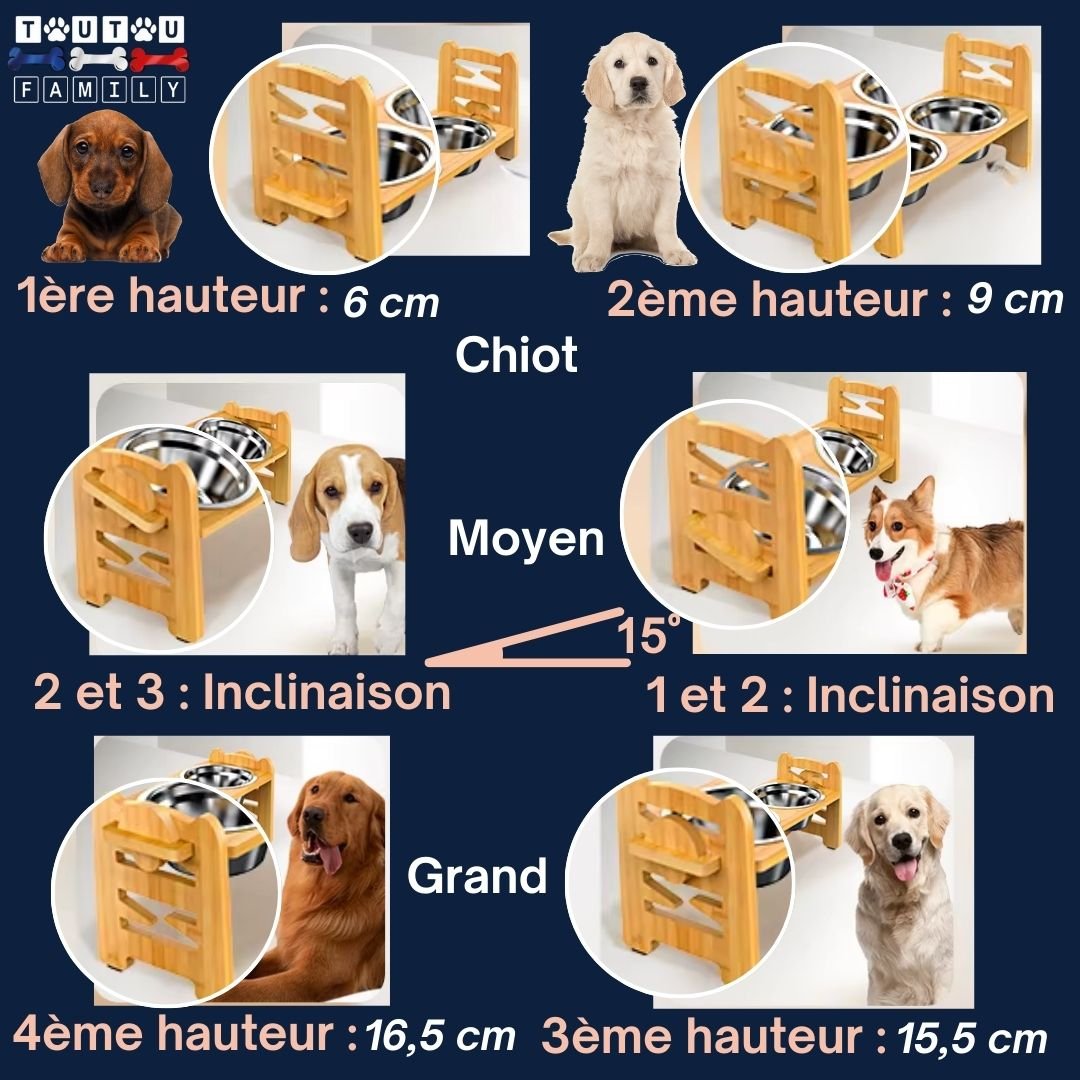 Gamelle chien surélevée  - BambouToutou™