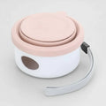 Gamelle de voyage petit chien pliable en silicone rose avec poignée de transport