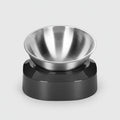 Gamelle double résistante en acier inoxydable avec support noir pour animaux signée Oscar et Plume