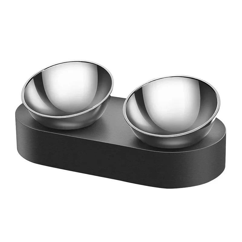 Gamelle double inox antidérapante pour chien et chat