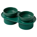 Gamelle et support pour chat Oscar et Plume en plastique vert double bol pour l'alimentation