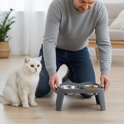Gamelle haute pour chat | Chat Perché