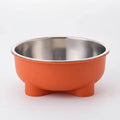 Gamelle inox pour chien avec extérieur orange et fond antidérapant pour repas facile