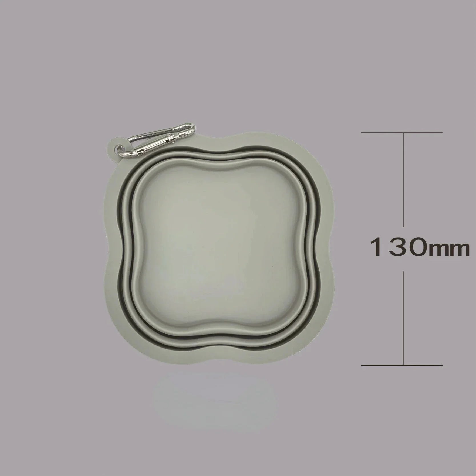 Gamelle pliable pour chien chat grise avec mousqueton et diamètre de 130 mm par Oscar et Plume