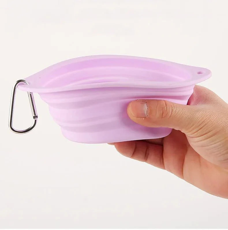 Gamelle Pliable double en Silicone pour Petit Chien et Chat