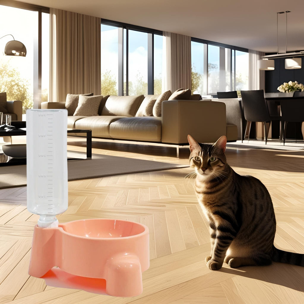 gamelle-pour-chat-surélevée-eau-rose