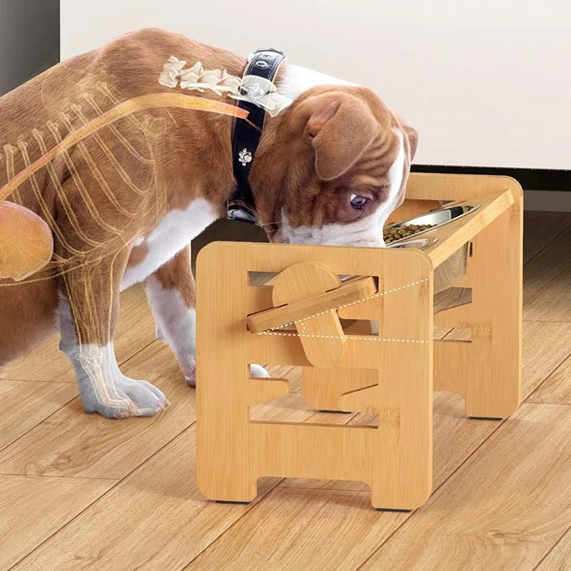 Gamelle Inox Et Support Réglable Pour Chien