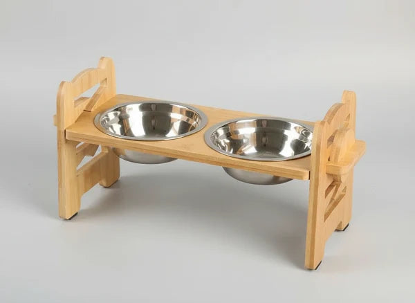Gamelle Inox Et Support Réglable Pour Chien