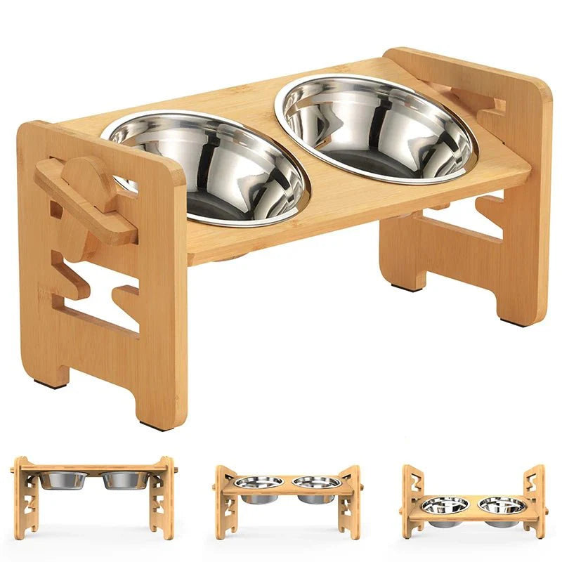 Gamelle Inox Et Support Réglable Pour Chien