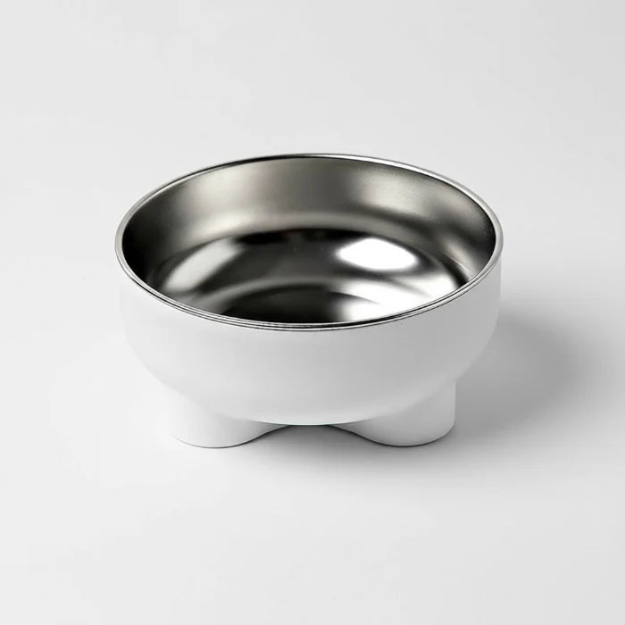Gamelle séparable chien et chat en acier inoxydable avec base blanche antidérapante