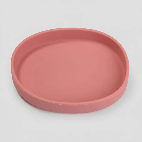 Gamelle silicone chien de couleur rose avec design simple et bord légèrement surélevé