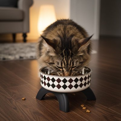 Gamelle surélevée chat agréable