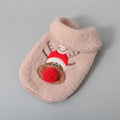 Gilet polaire pour chien avec motif de renne et détail de pompon rouge