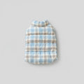 Gilet réversible pour chien en bleu et beige à carreaux pour garder votre animal au chaud