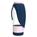 Gourde avec gamelle silicone bleu et rose portable avec poignée pratique pour animaux