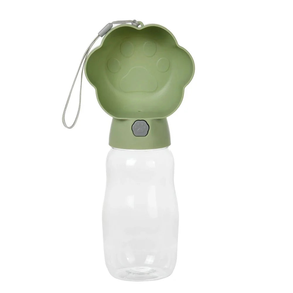 Gourde design pour chien chat avec bol en forme de patte et bouteille transparente Oscar et Plume