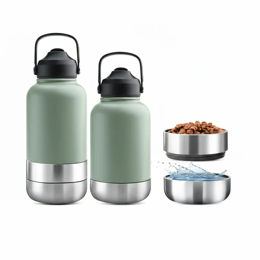 Gourde Et Gamelle Portable En Inox Pour Chien