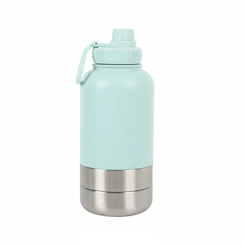 Gourde inox pour chien en acier inoxydable avec design coloré et couvercle pratique