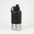 Gourde inox pour chien noire avec couvercle pratique et base en acier inoxydable