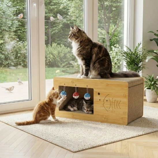 Griffoir pour chat cabane