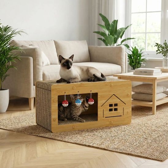 Griffoir pour chat cabane