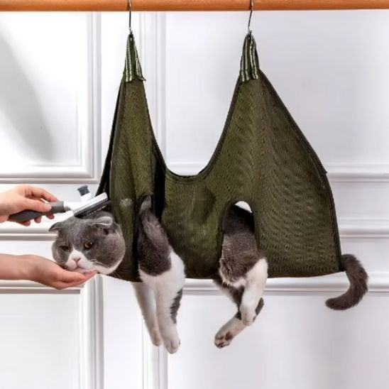 hamac à chat de toilettage