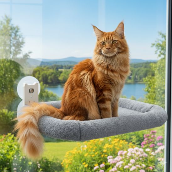 hamac chat fenetre avec coussin