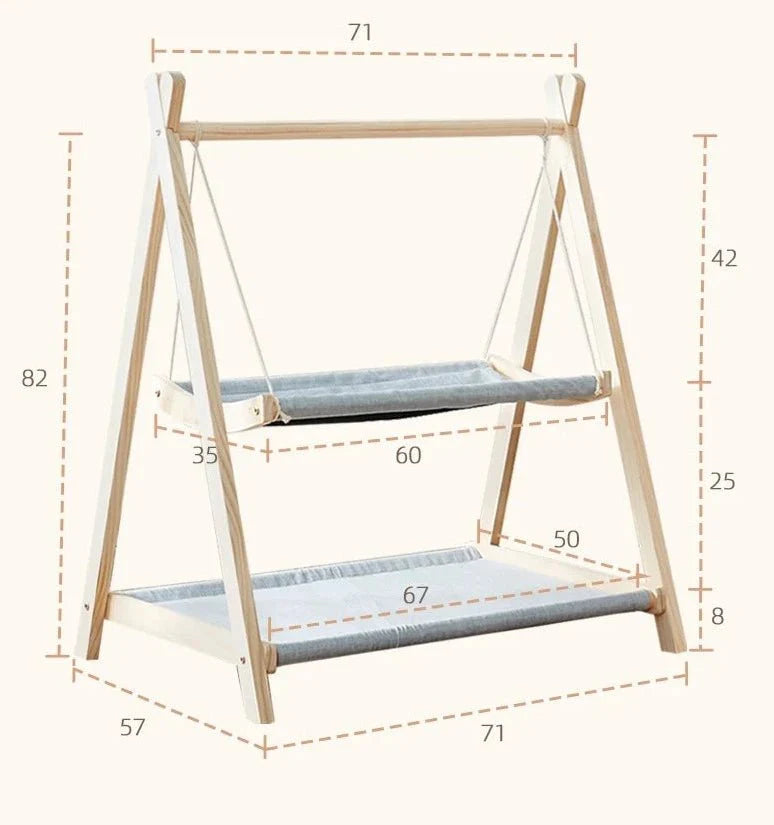 Hamac Design En Bois Naturel Pour Chat