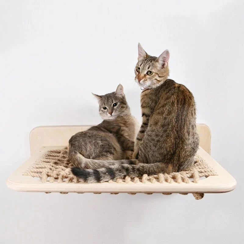 Hamac Mural En Bois Et Sisal Pour Chat