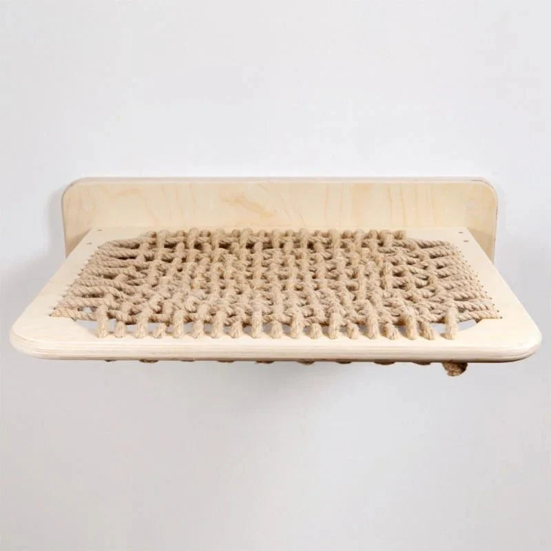 Hamac Mural En Bois Et Sisal Pour Chat