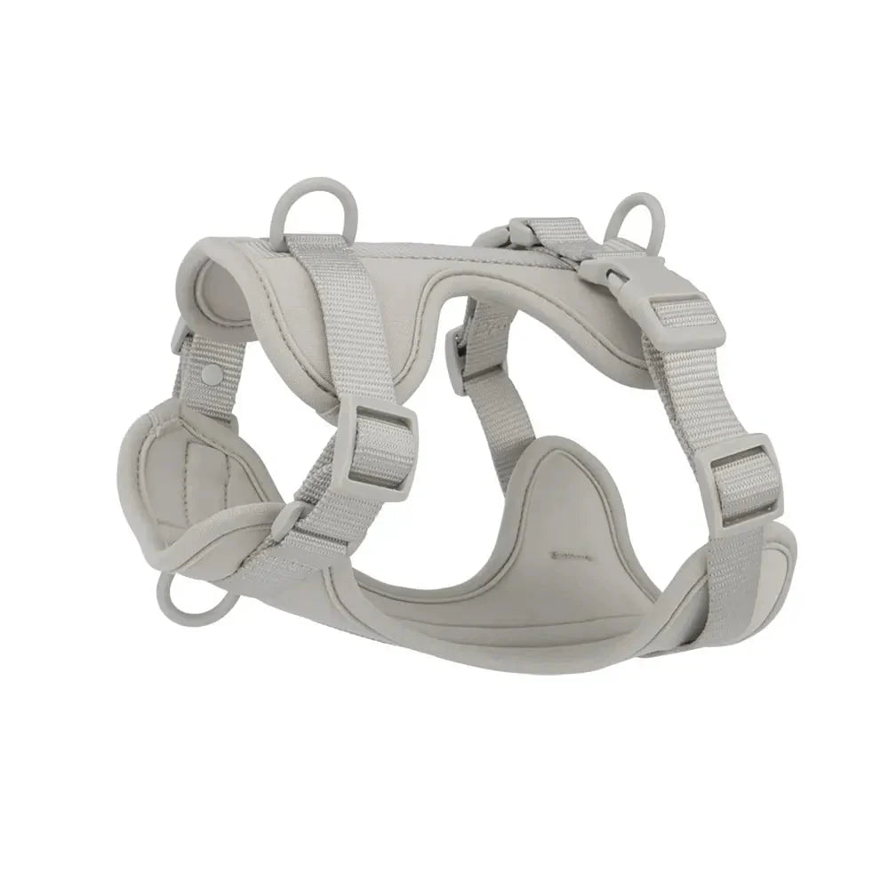 Harnais anti-traction pour chien Oscar et Plume en design ergonomique et couleur grise