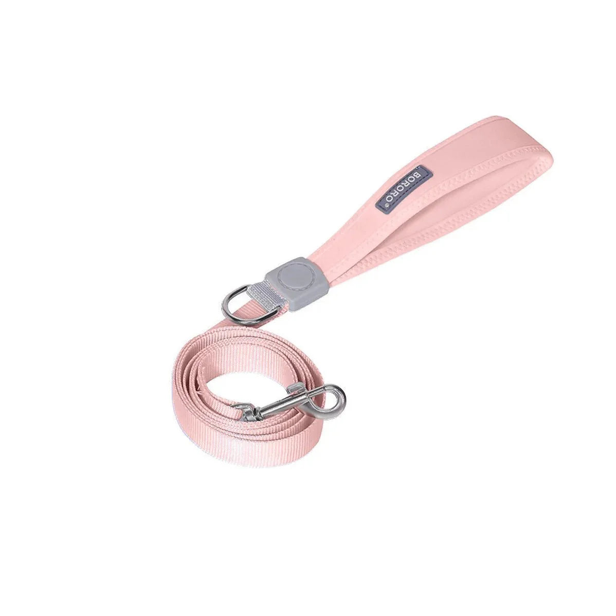 Laisse rose douce pour harnais petit chien avec poignée rembourrée confortable