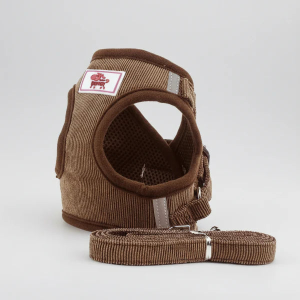 Harnais Pour Petit Chien Velours Côtelé