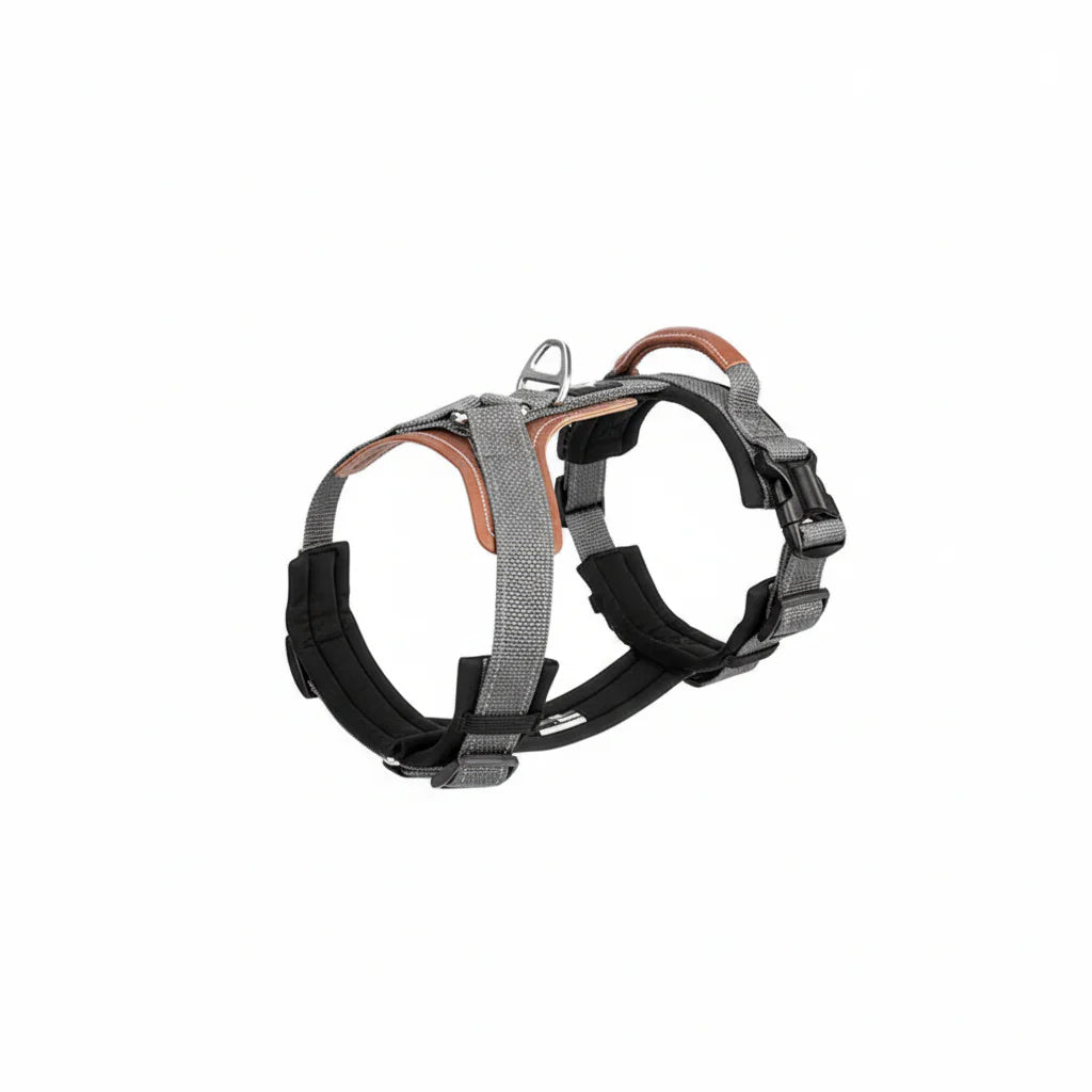 Harnais réfléchissant pour chien en tissu durable avec sangles ajustables et boucle métallique