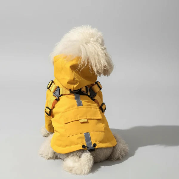 Imperméable Pour Chien Avec Capuche Et Anneau Laisse