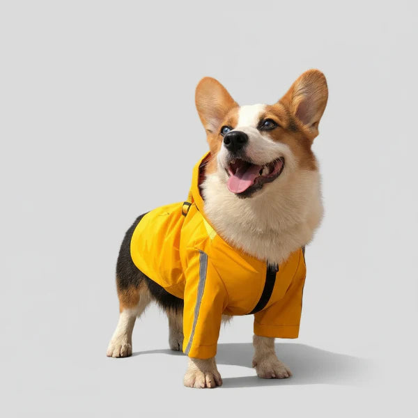 Imperméable Pour Chien Avec Capuche Et Anneau Laisse