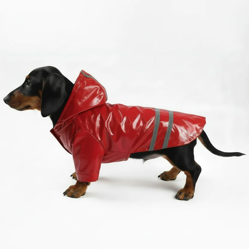 Imperméable Pour Chien Avec Capuche Et Bandes Réfléchissantes