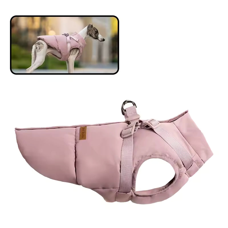 Imperméable pour chien avec harnais rose léger et ajustable de la marque Oscar et Plume