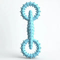 Jouet à mâcher chien Oscar et Plume en caoutchouc bleu avec picots pour nettoyage des dents