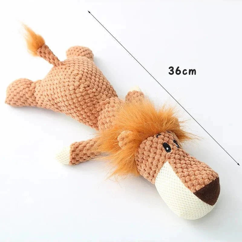 Jouet à mâcher pour chien en forme de lion en tissu tricoté de 36 cm par Oscar et Plume