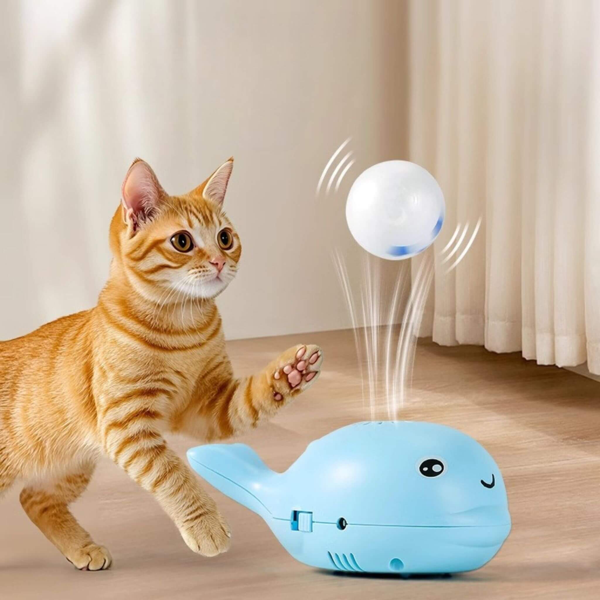 jouet chat interactif | Baleine Balle Flottante