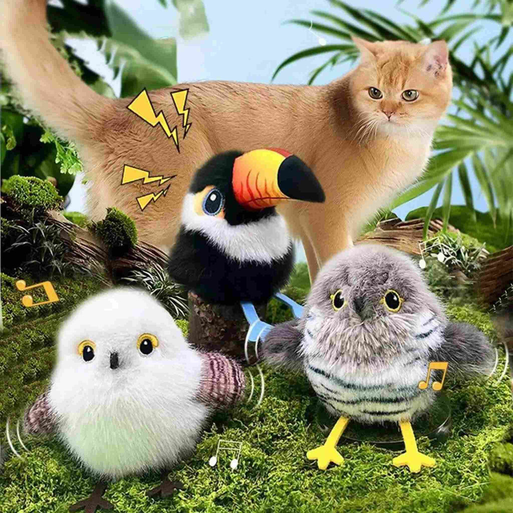 jouet chat oiseau volant | Chant des oiseaux